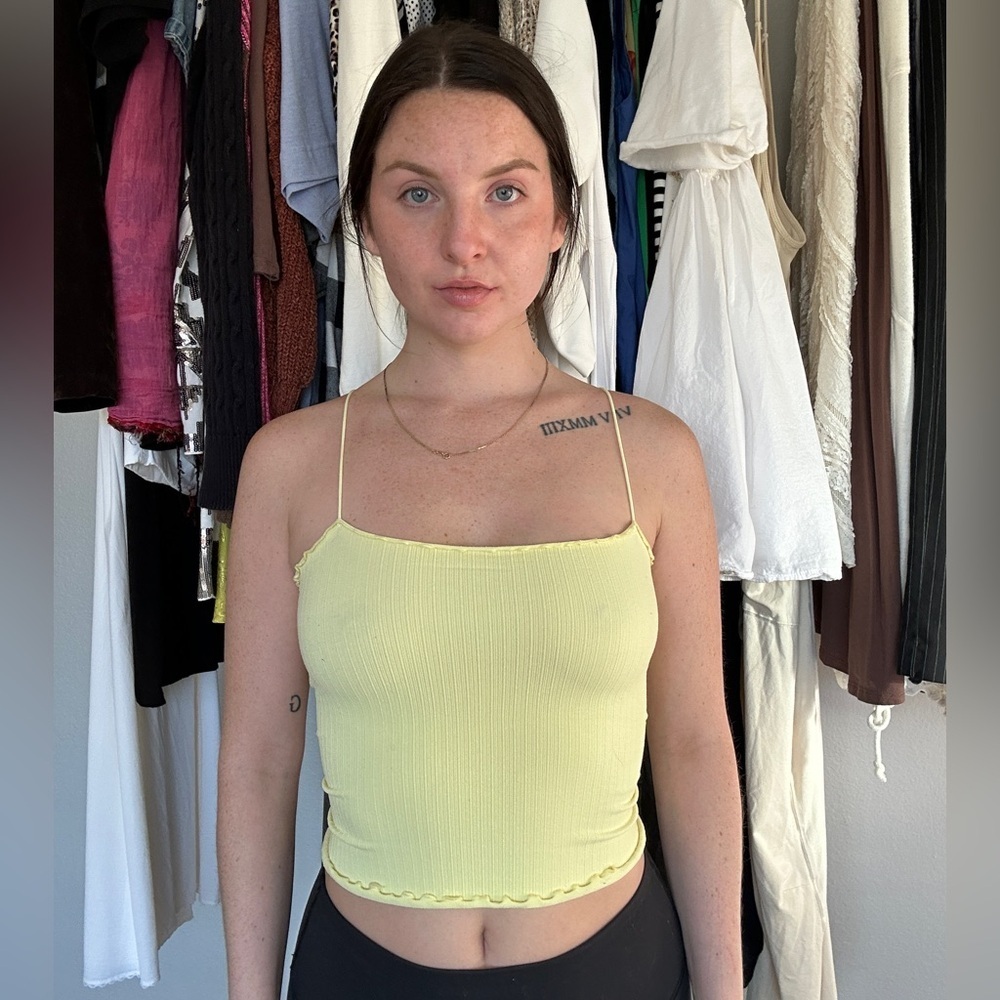 Free People Light Yellow Camisole Top